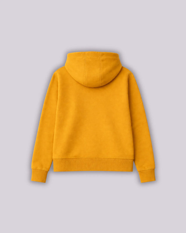 Yellow hoodie on a light gray background