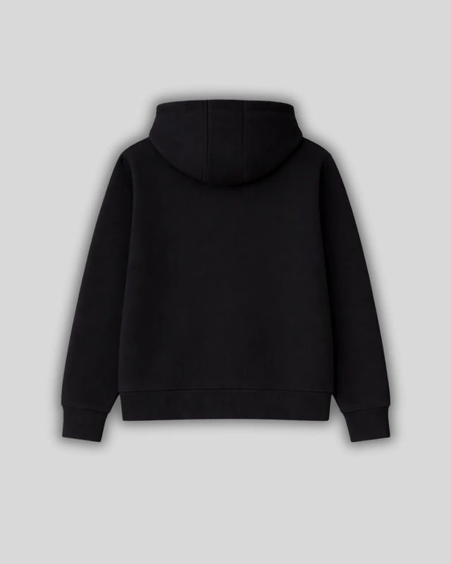 Black hoodie on a light gray background