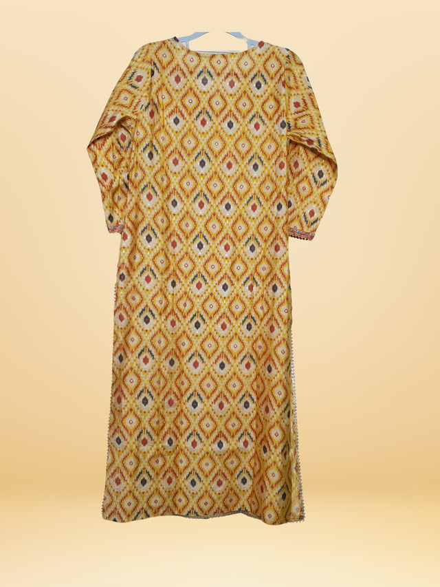 D01 Mustard Magic Beautiful Print Suit