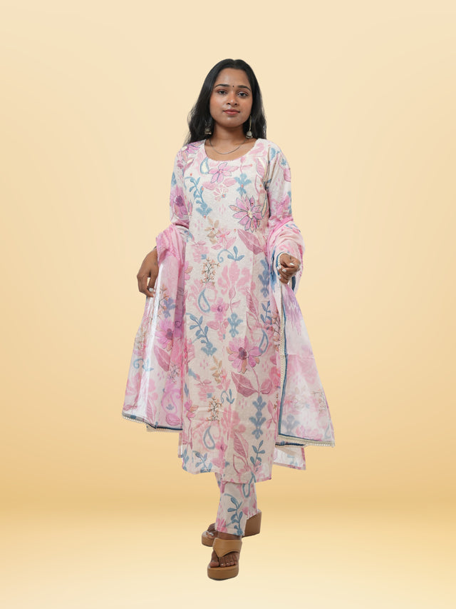 R46 Premium Pink Cotton Hakuba Stylish Suit