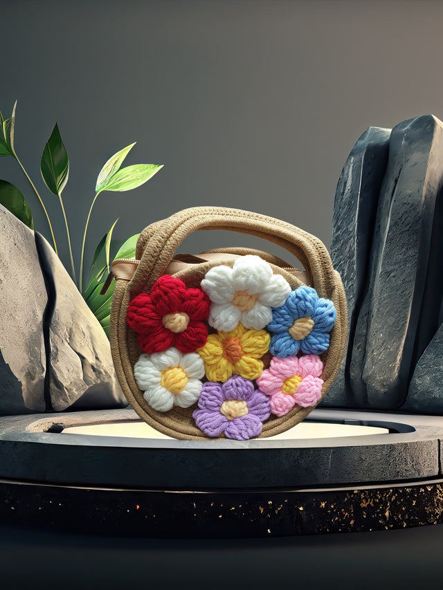 MA01 Stylish Round Woven Sling Bag