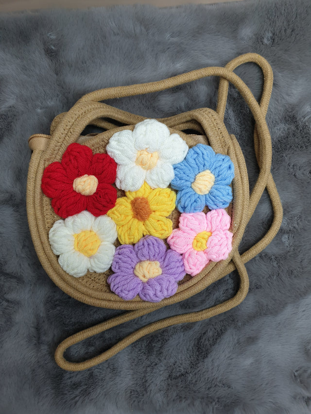 MA01 Stylish Round Woven Sling Bag