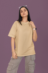 TA51 Premium Women Solid Cotton OverSized Tshirt