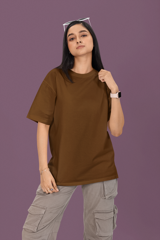 TA51 Premium Women Solid Cotton OverSized Tshirt