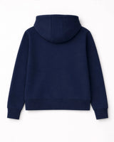 Navy blue hoodie on a white background