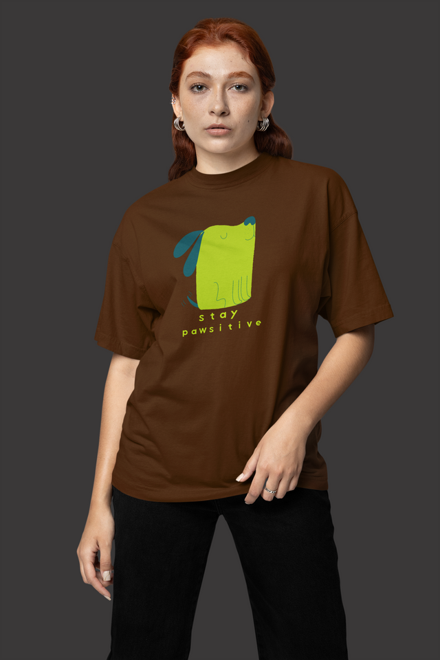 TA19 Stay Positive Premium Brown Tshirt