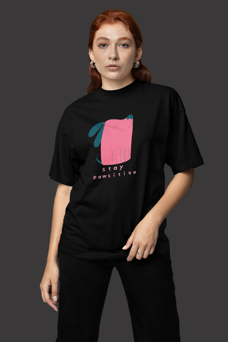 TA19 Stay Positive Premium Black Tshirt