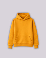 Yellow hoodie on a light gray background