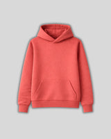 coral  hoodie on a gray background