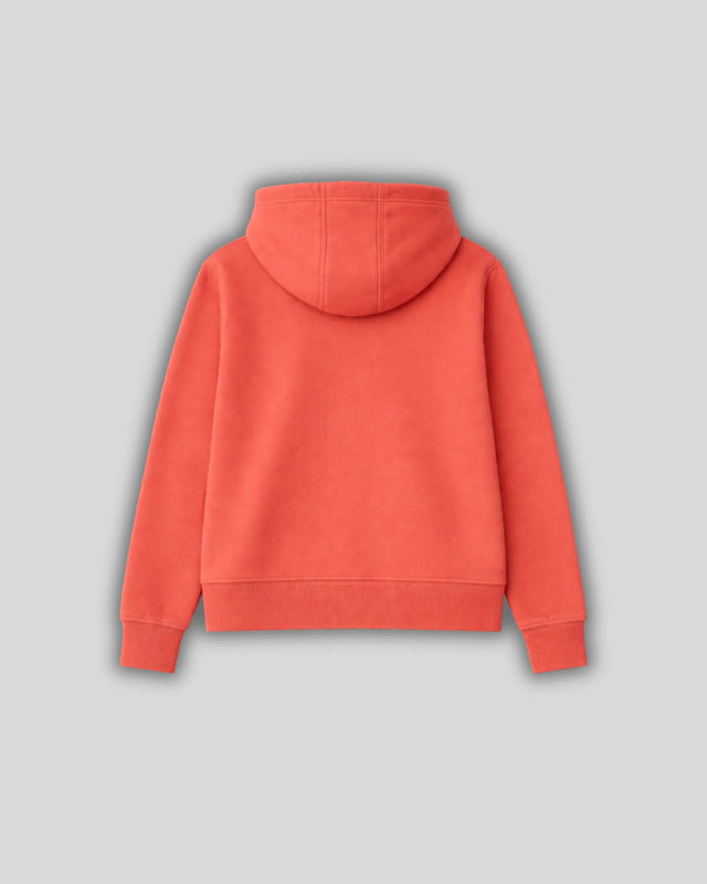 coral hoodie on a gray background