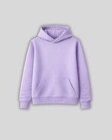 Lavender hoodie on a light gray background