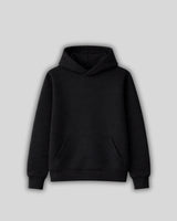 Black hoodie on a light gray background