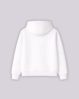 White hoodie on a light gray background