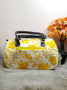 A31 Yellowish Leafy Motif Cotton Duffle Bag