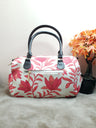 A32 Red Leafy Motif Cotton Duffle Bag