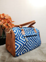 AJ2 Blue Diamond Design Jacquard Duffle Bag