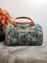 AJ5 Green Leafy Beautiful Jacquard Duffle Bag