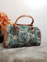 AJ5 Green Leafy Beautiful Jacquard Duffle Bag