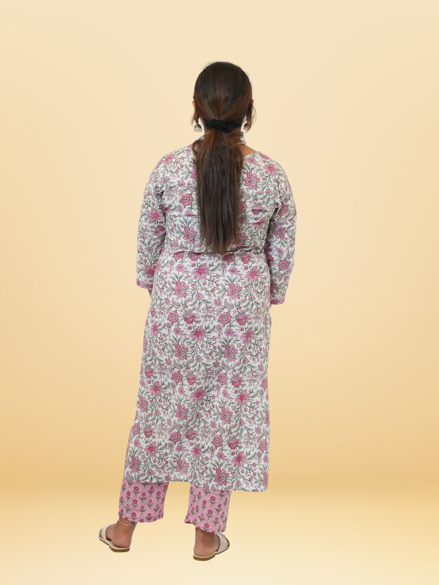 D10 Floral Neck Embroidery Wear Cotton Suit