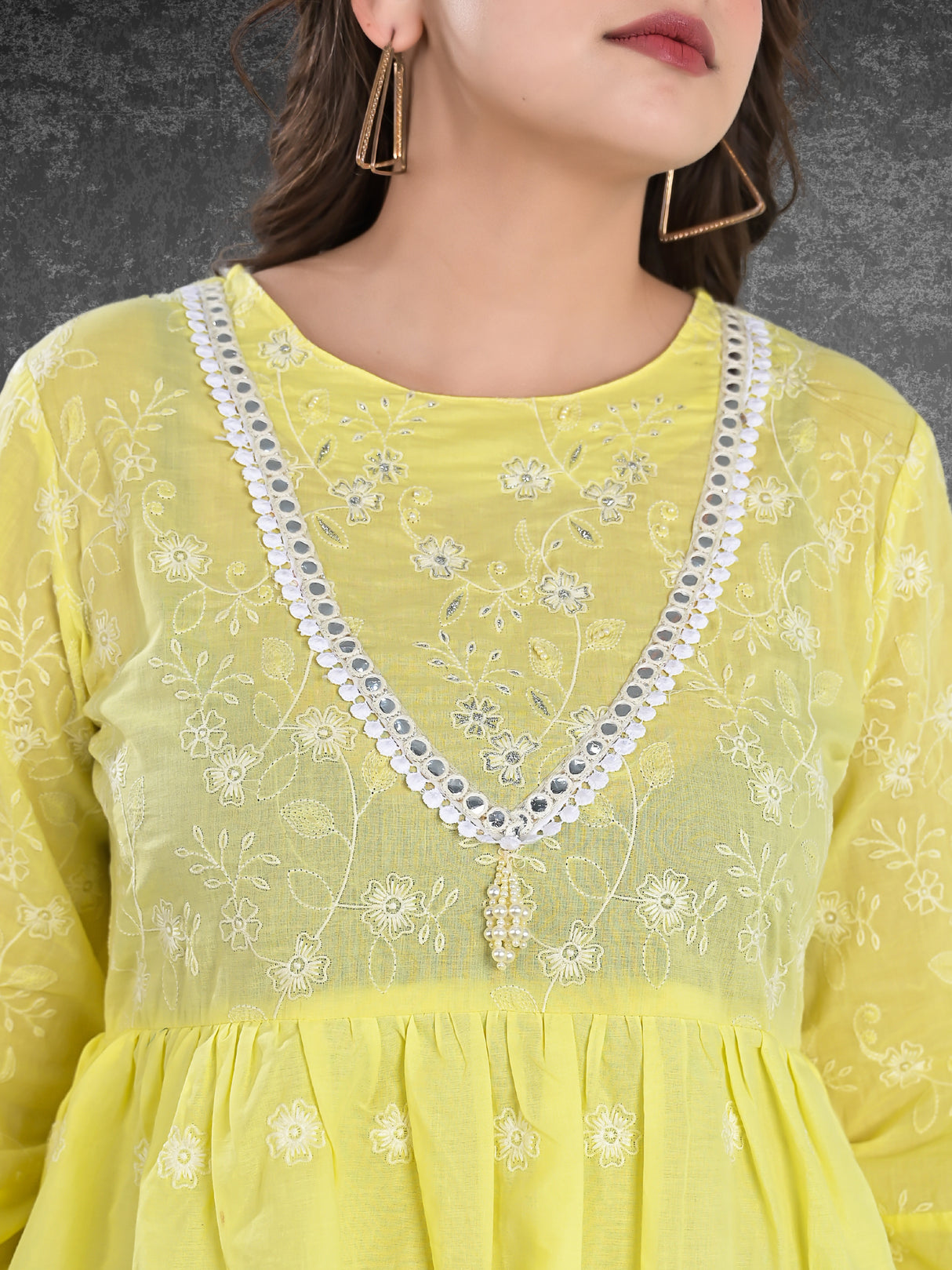 R36 Jaipuri Yellow Vacation Tunic