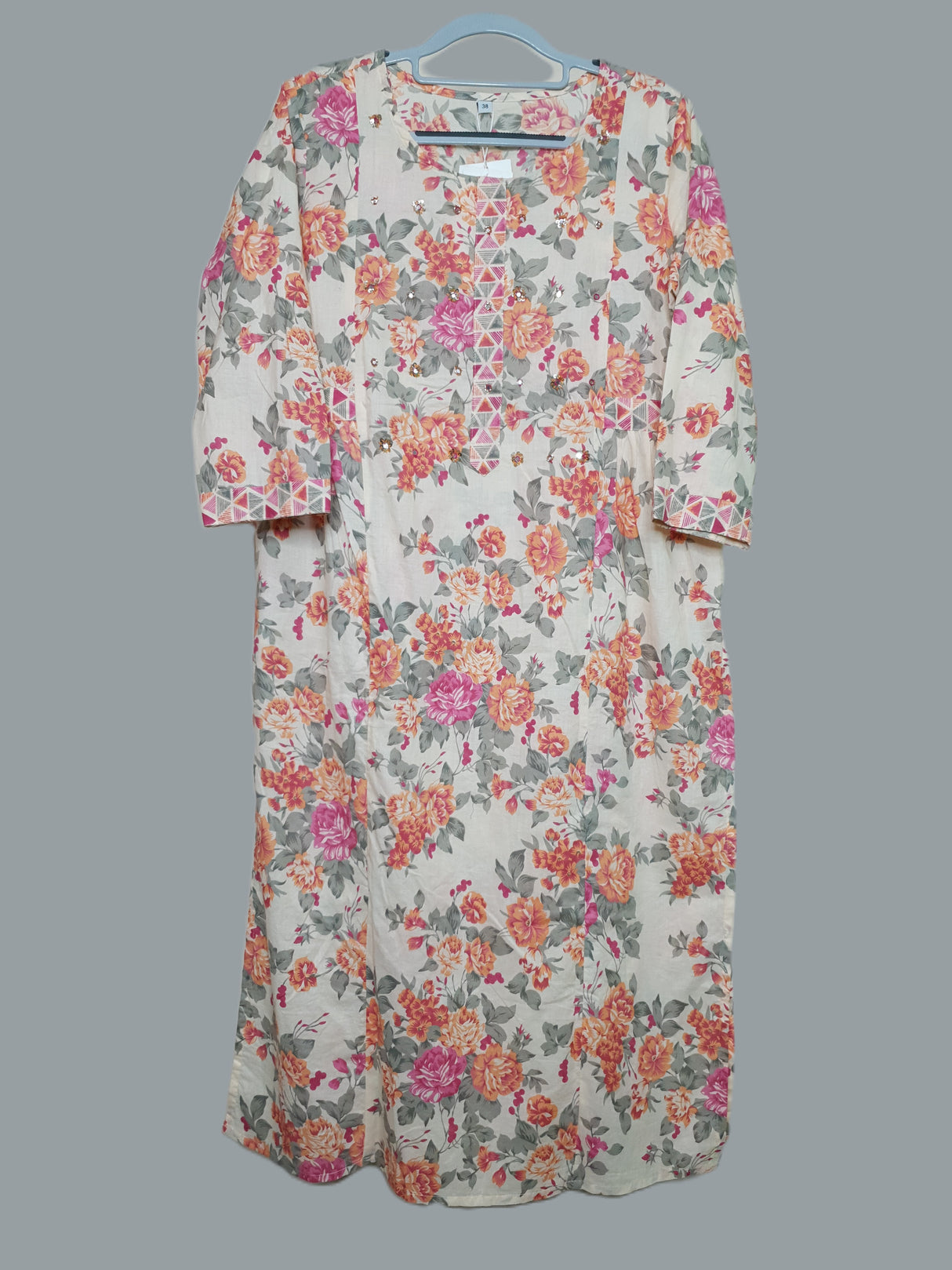 R48 Elegant Premium Flower Motif Cotton Design Suit