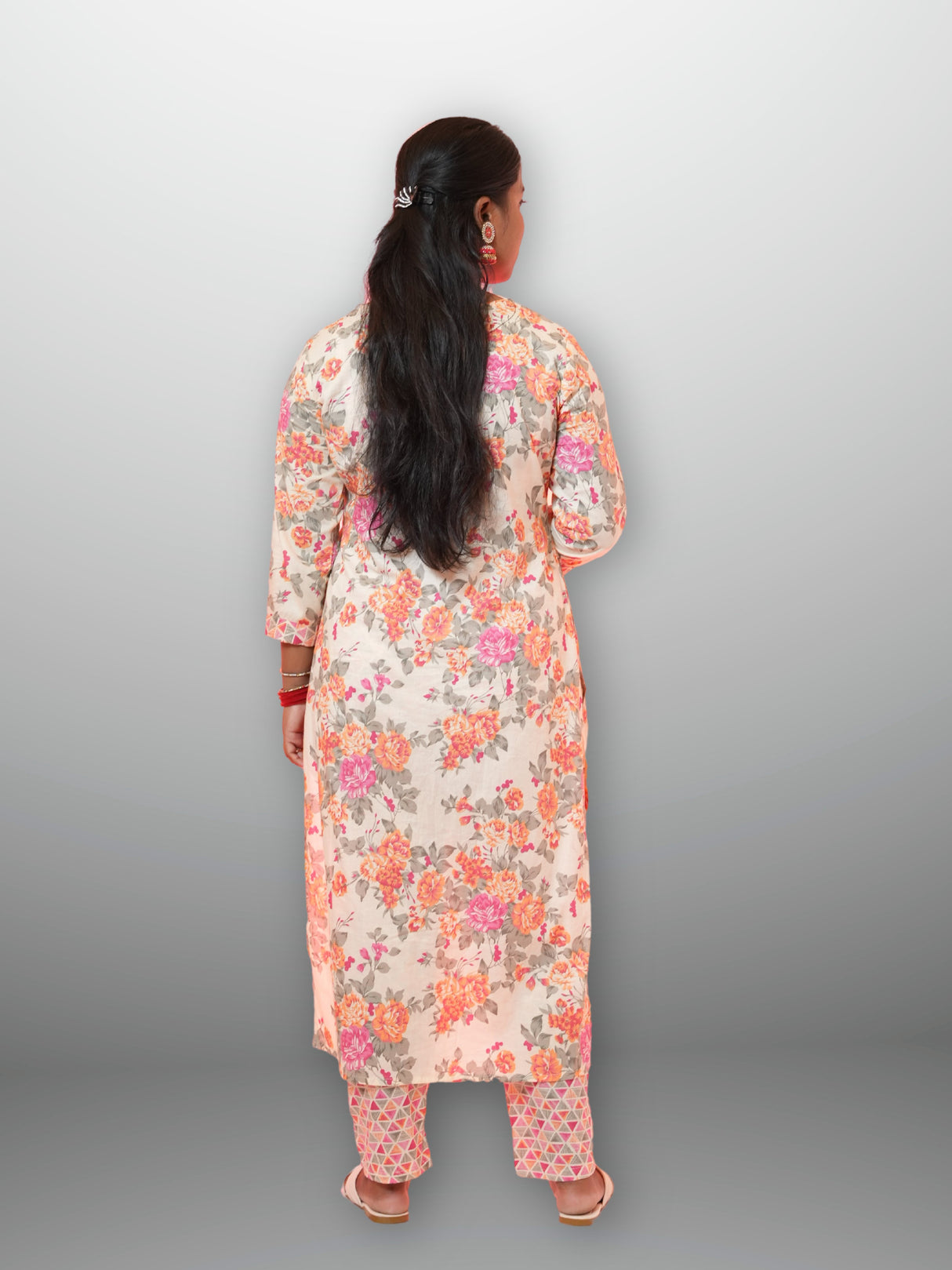 R48 Elegant Premium Flower Motif Cotton Design Suit