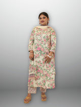 R48 Elegant Premium Flower Motif Cotton Design Suit