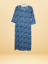 R55 Blue Cotton Straight Kurti