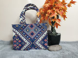 AST1 Blue Beautiful Motif Small Tote Bag