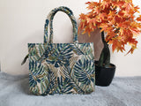 AST3 Green Beautiful Motif Small Tote Bag